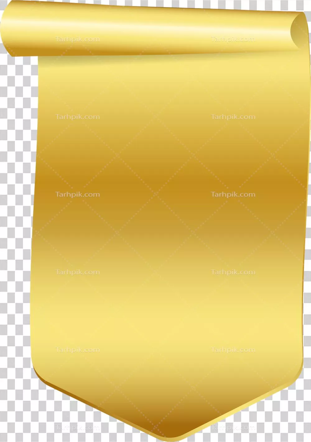 طراحی ربان طلا به عنوان بنر و برچسب با پس‌زمینه‌ای ایزوله
