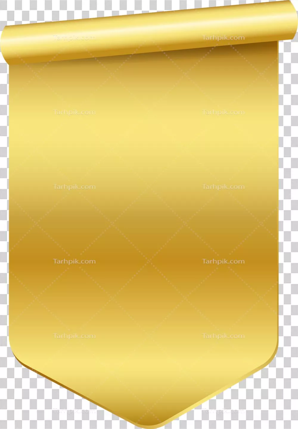 طراحی بنر و برچسب نوار طلایی با پس‌زمینه ایزوله شده