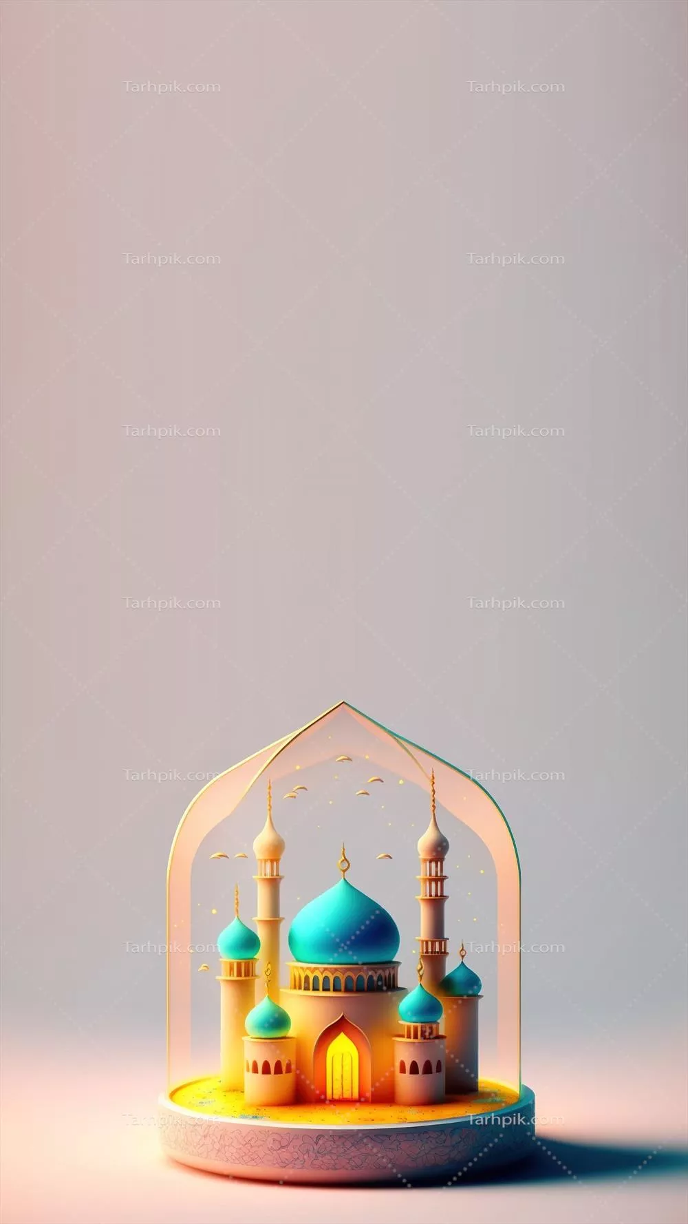 تصویر سه بعدی ماه مبارک رمضان برای پست‌های شبکه‌های اجتماعی