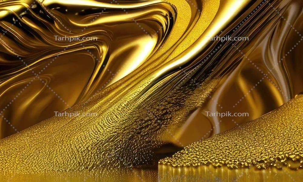 پسزمینهای از طلا با الگوی جریان زیبا و جذاب