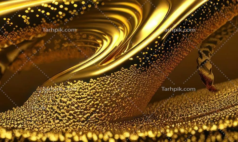 پسزمینهای با جریان مایع طلا به زیبایی طراحیشده و لوکس