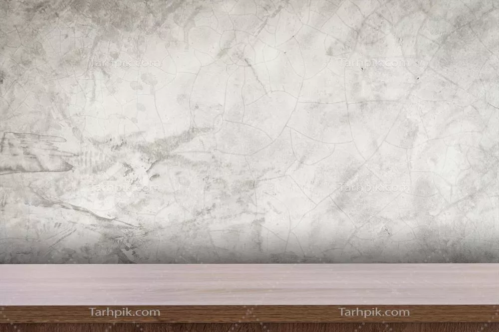 ترکیب جذاب میز چوبی و دیوار سیمانی برای ارائه و نمایش محصولات