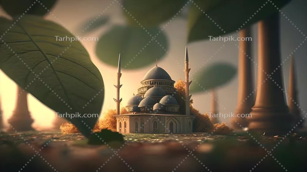 زمینه شب رمضان مبارک با مسجد تاریخی و معماری سلیمانیه در استانبول، ترکیه