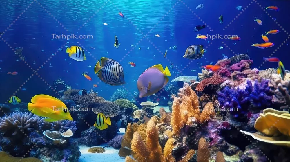 ماهیهای رنگارنگ در اکوسیستم زیرآب و دنیای دریا