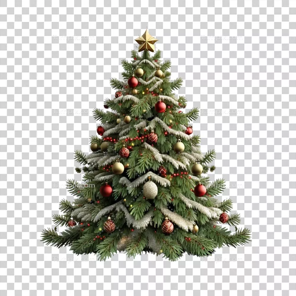 عناصر زیبای کریسمس با درختان زینتی و جذاب کریسمسی