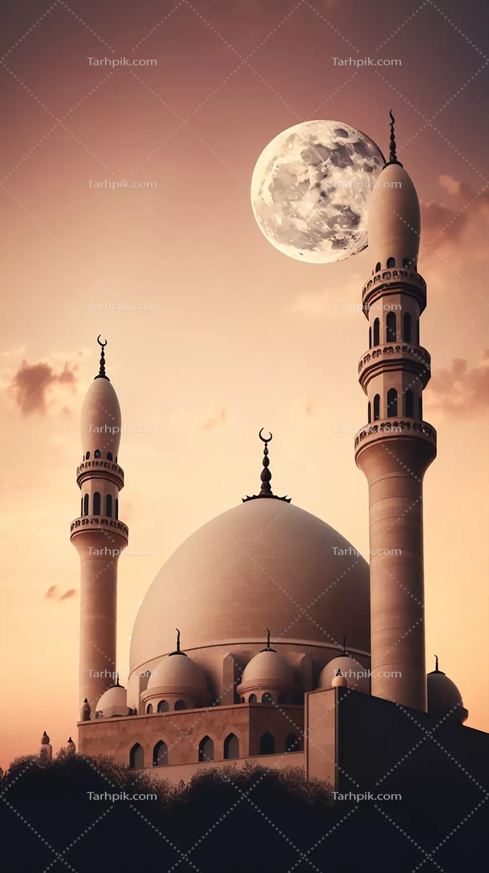 زمینه چراغ رمضان کریم با طراحی زیبا و رنگارنگ
