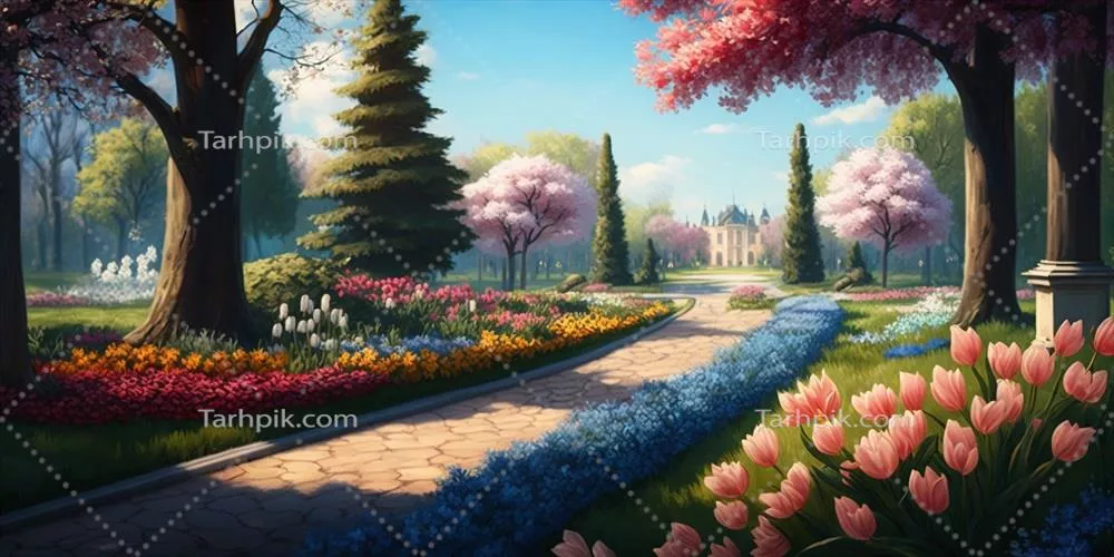 فصل بهار زیبا در پارک: شادی و زندگی در طبیعت پایدار