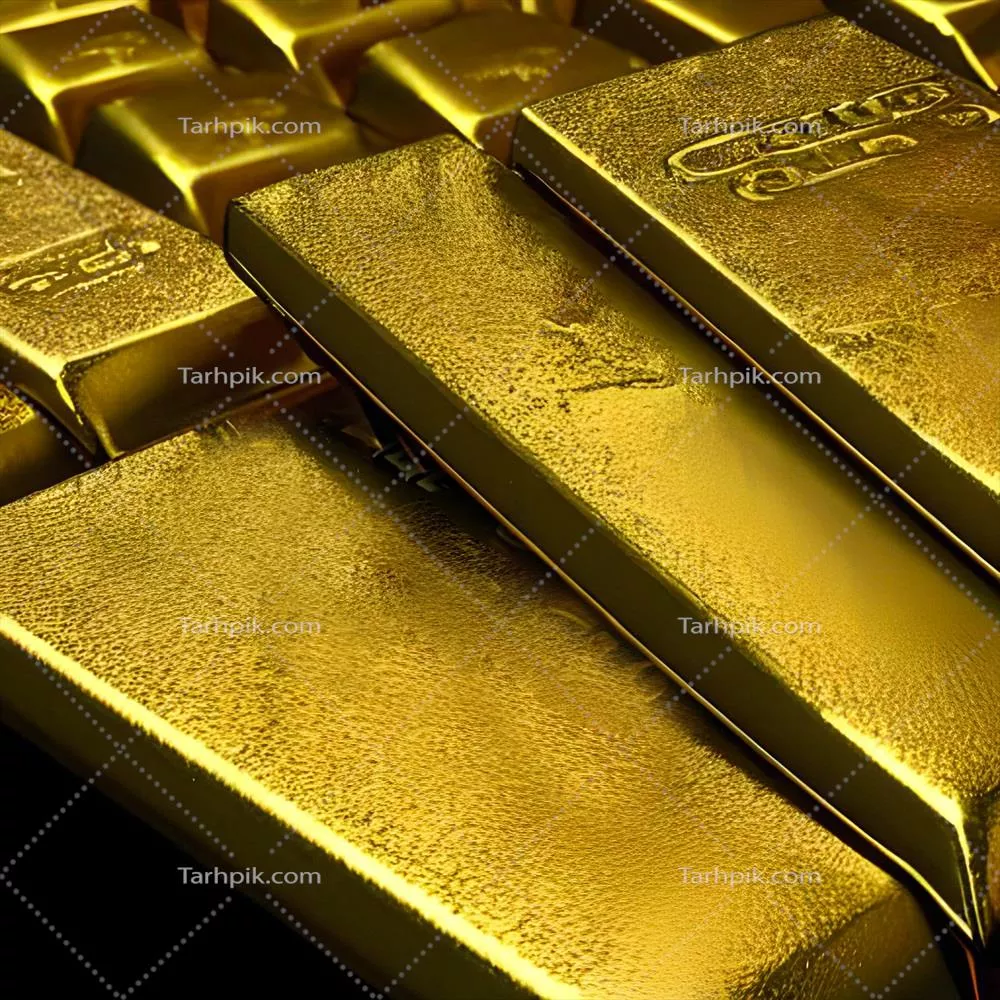 نزدیک نمایی از شمش های طلای مستطیلی ساخته شده با هوش مصنوعی و ویژگی های آن