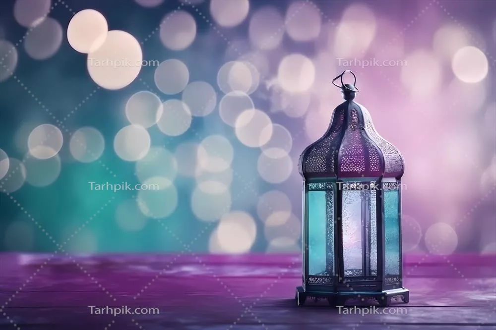 طراحی پسزمینه تبریک ماه رمضان با افکت بکه زیبا و طراحی هوش مصنوعی
