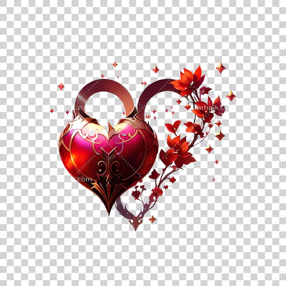 نماد قلب سه بعدی براق و زیبا برای طراحی های مدرن