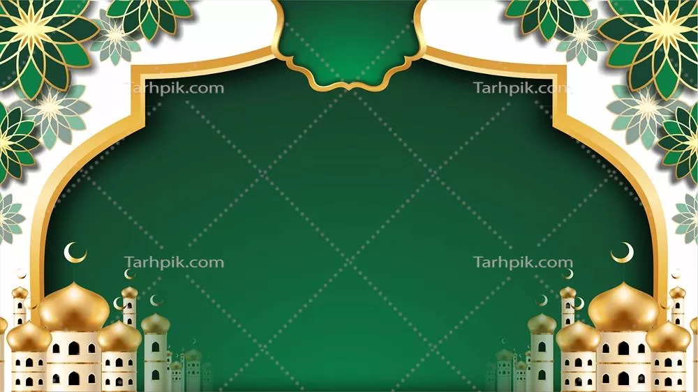 پسزمینهای لوکس و سبز برای عید فطر و میلاد در جشن رمضان در مسجدهای اسلامی