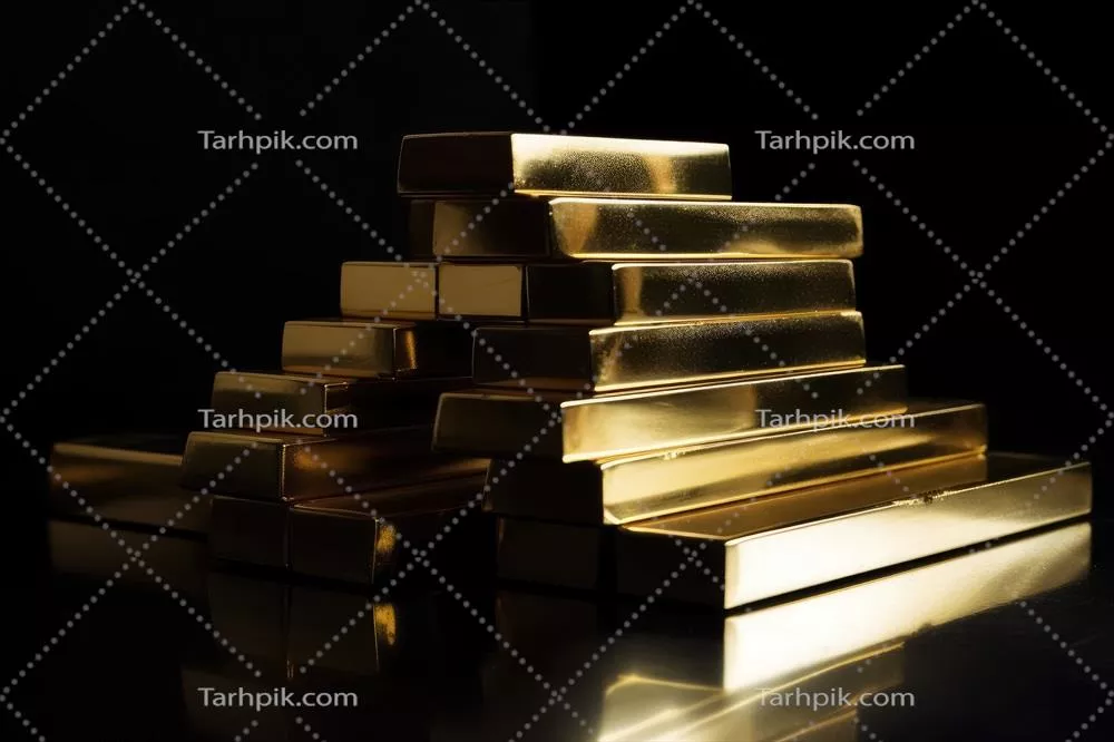 تلمبه ای از میله های طلا بر روی یک میز تاریک با استفاده از فناوری هوش مصنوعی