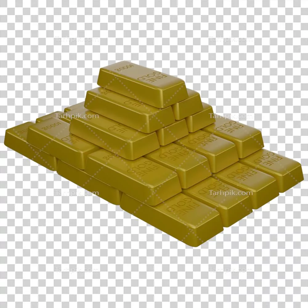 تصویر سازی سه بعدی از سکه‌ها و شمش‌های طلا در دنیای مالی