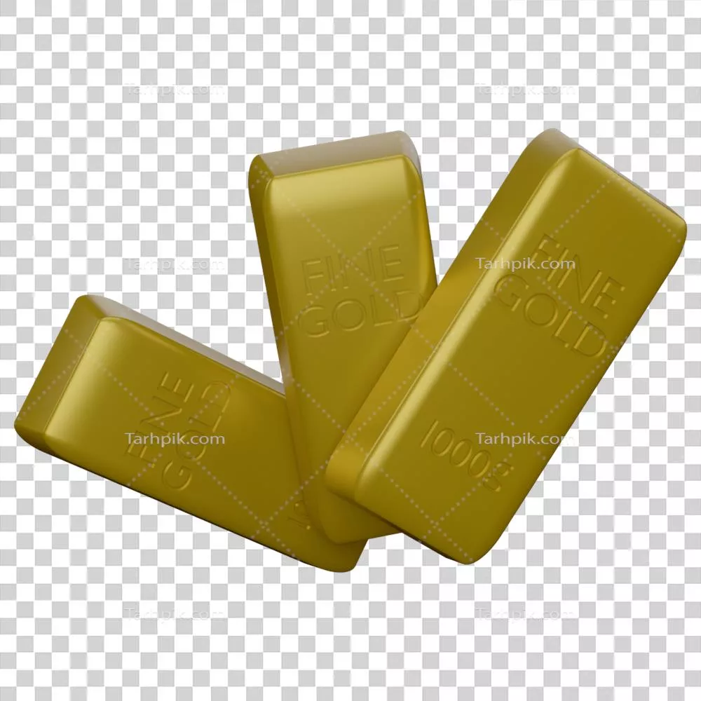 تصویر سه‌بعدی از سکه‌ها و شمش‌های طلا