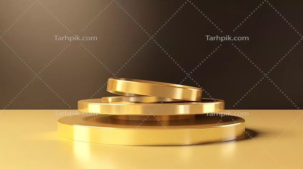 زمینه انتزاعی مشکی با پایه طلایی برای ارائه محصول به صورت سهبعدی