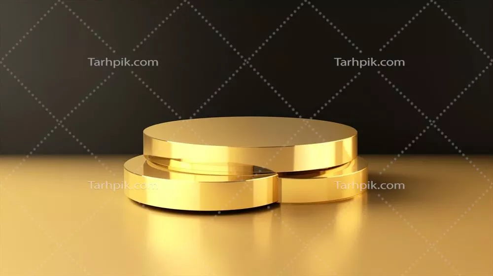 مقدمهای جذاب بر روی پسزمینه سیاه با نمایشگاه طلایی برای ارائه محصولات