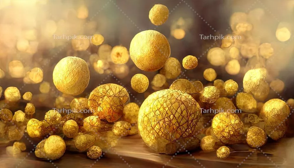 پس‌زمینه لوکس انتزاعی طلایی با ذرات نورانی و بکه‌ای در شب کریسمس