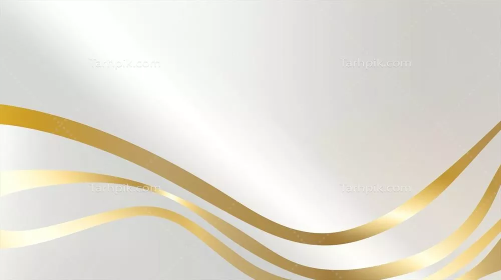 زمینه لوکس با خطوط طلایی و طراحی انتزاعی منحنی با رنگ طلایی