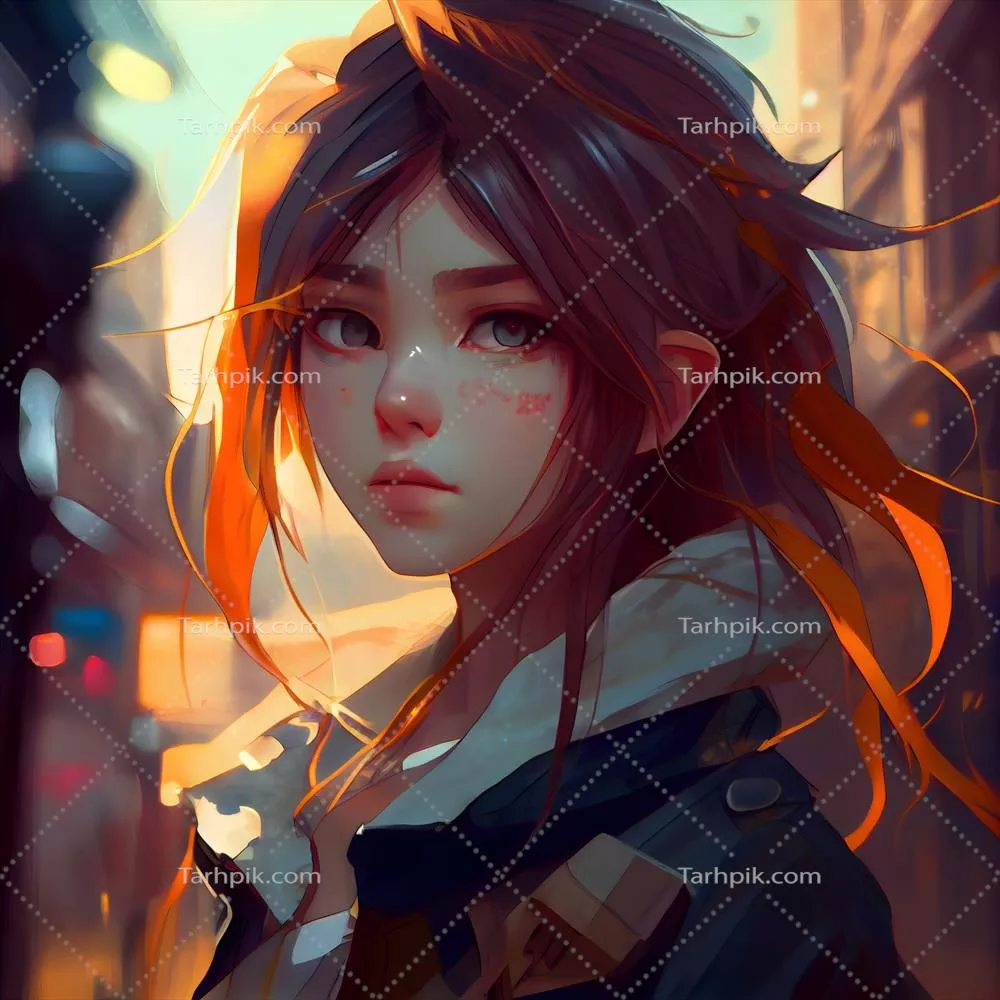 پورتری از یک دختر زیبا در سبک مد آیندهنگر در شهر