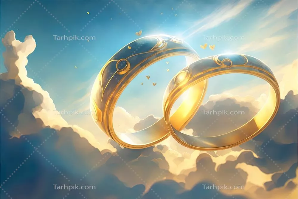 یک جفت حلقه عروسی طلایی در آسمان، نمایشی زیبا از عشق و اتحاد