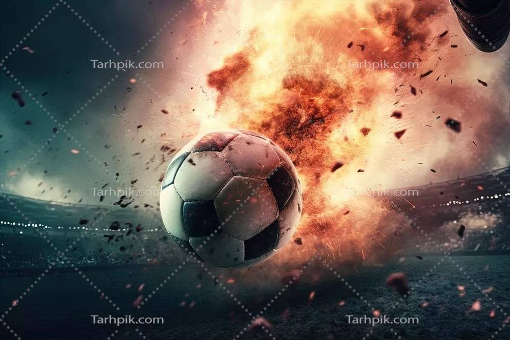 تصویری از جزئیات انفجار توپ فوتبال با طراحی هوش مصنوعی