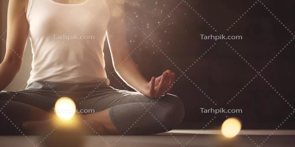تجربه آرامش درون: زن در وضعیت یوگا به حالت نشسته و مدیتیشن