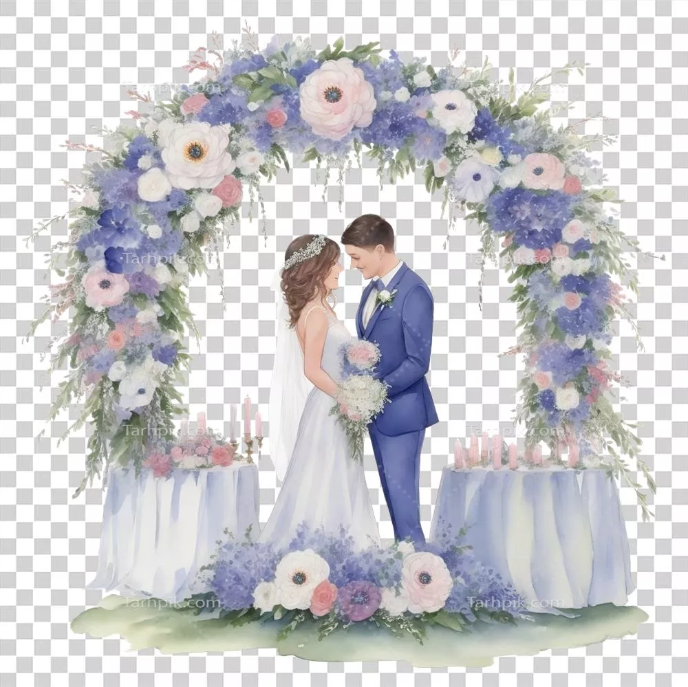 عروسی عاشقانه در قوس گلدار با زوج جوان و خوشبخت
