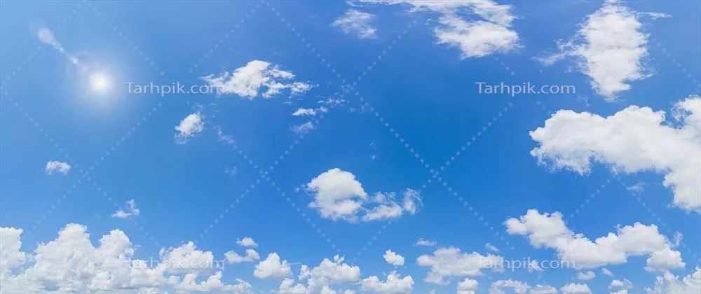 مناظر زیبا: آسمان آبی و ابرهای دلپذیر در نور روز