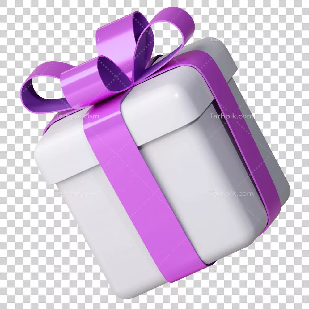 جعبه هدیه سهبعدی واقعی با روبان طلایی براق برای تعطیلات و مناسبهای ویژه