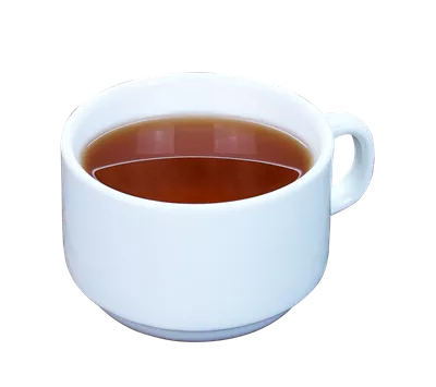 فنجان چای داغ بر روی پس‌زمینه شفاف - تصویر با کیفیت بالا