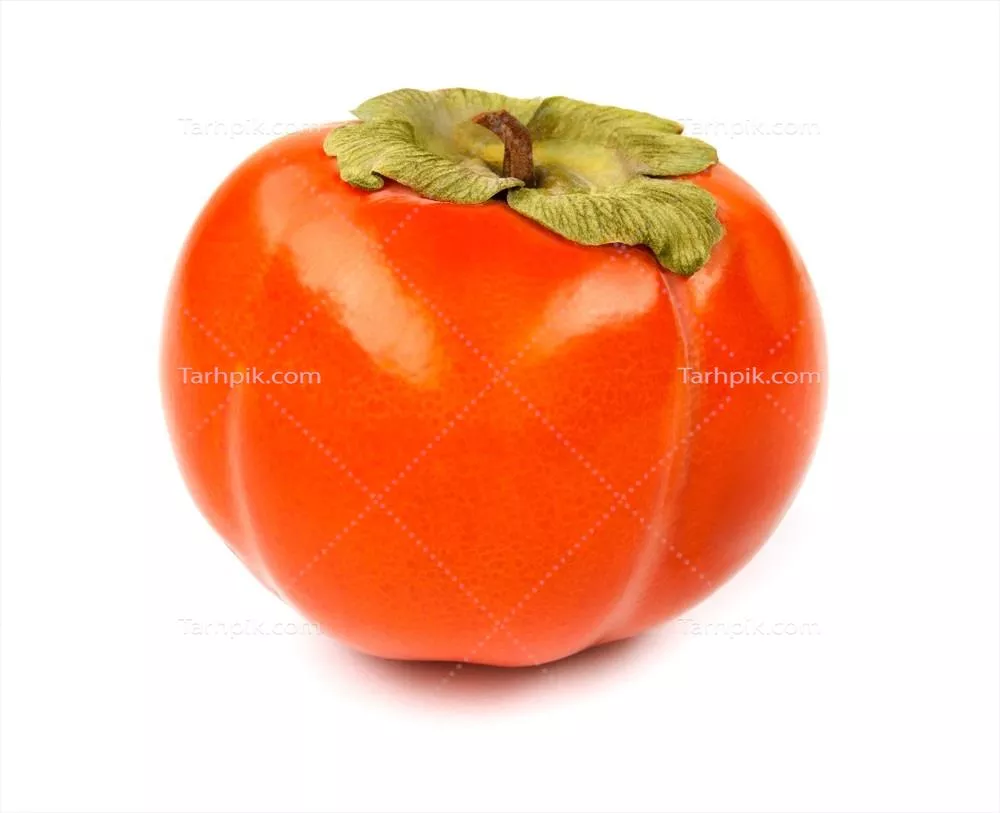 خرمالو: میوه ای خوشمزه با رنگ زرد و نارنجی بر روی پس زمینه سفید