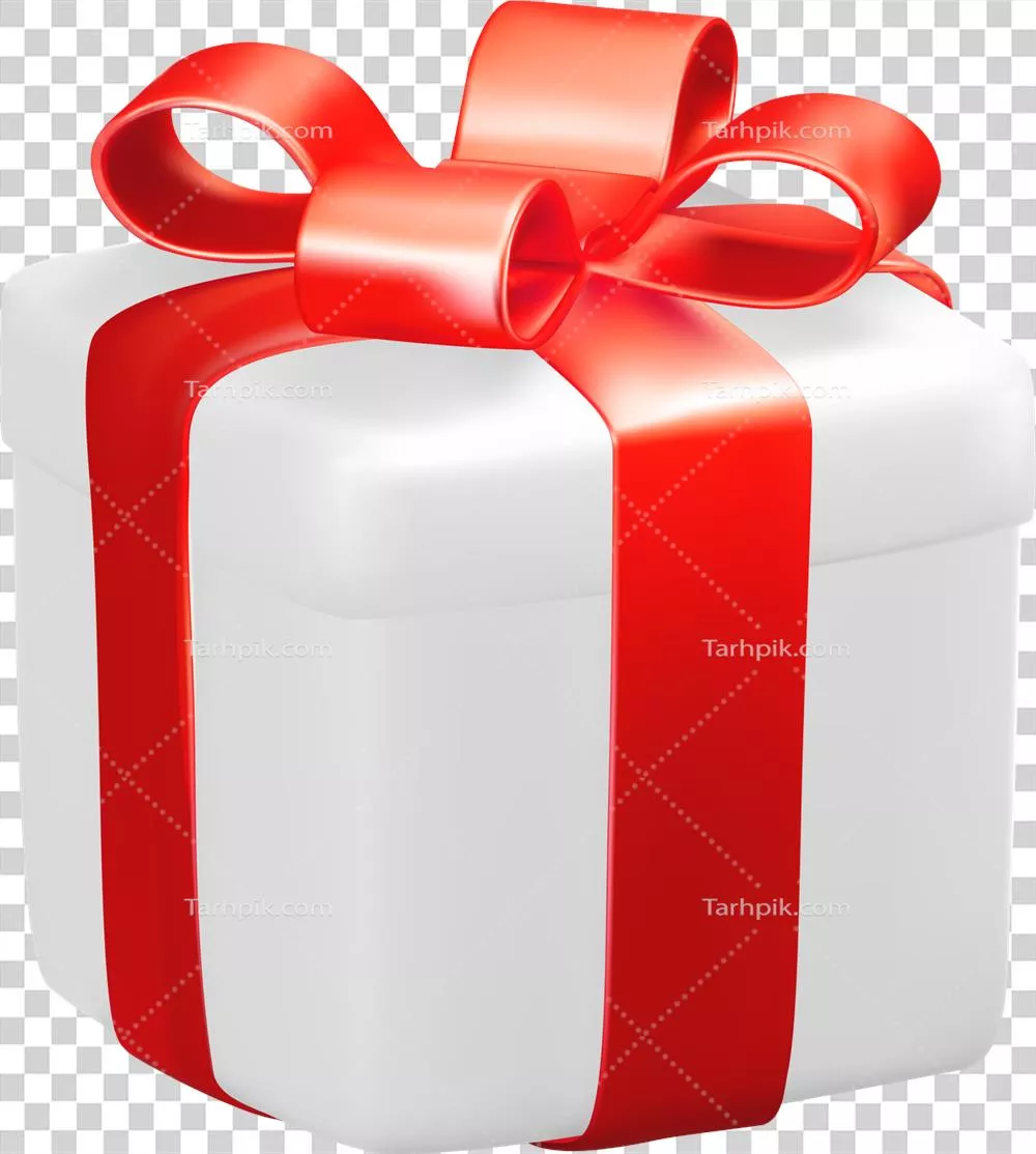 جعبه هدیه قرمز واقعنما با برش و طراحی سهبعدی جذاب