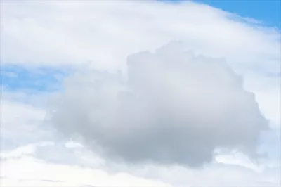 آسمان آبی با ابرهای زیبا در فضای طبیعی