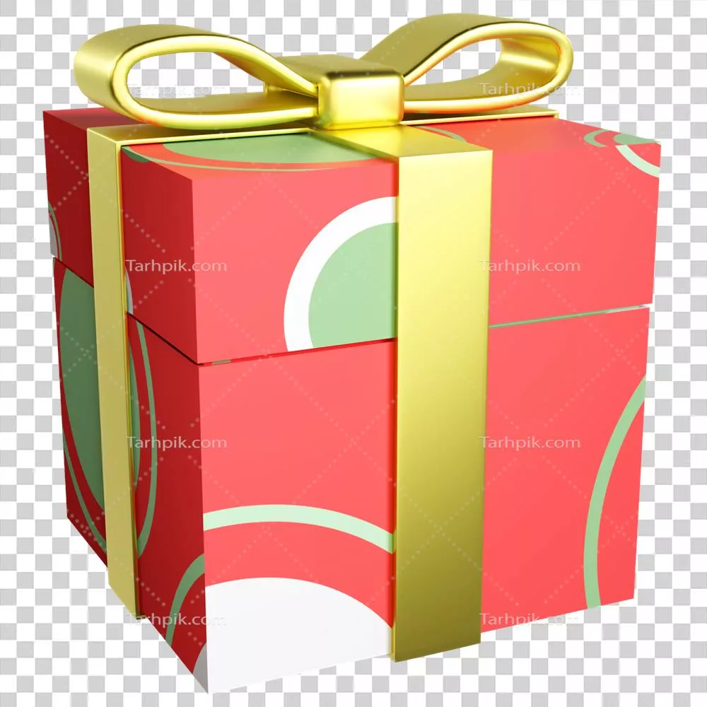 جعبه هدیه کریسمس سه بعدی با رندر با کیفیت عالی و طراحی منحصر به فرد