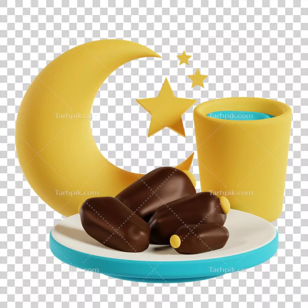 آیکون سه بعدی خوراکی های افطار مخصوص ماه رمضان