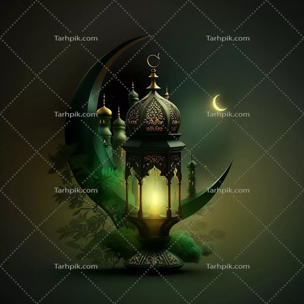 پسزمینه اسلامی برای رمضان و جشن عید که با هوش مصنوعی تولید شده است