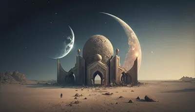 طراحی معماری شگفتانگیز مسجد مسلمانان در مفهوم رمضان با الهام از هنر مدرن
