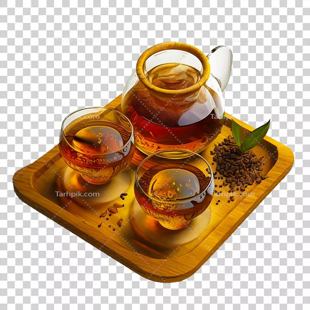 تصویر زیبای قوری چای سبز با طراحی هنری و جزئیات زیبای آن