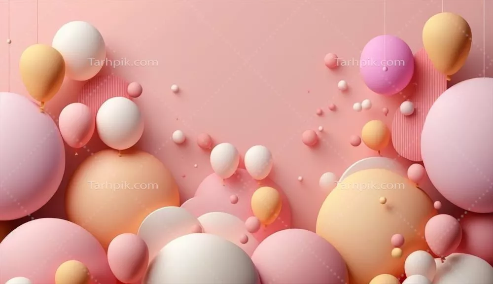 تصویر زمینه تولد با بادکنک‌ها - طراحی تولیدی با هوش مصنوعی
