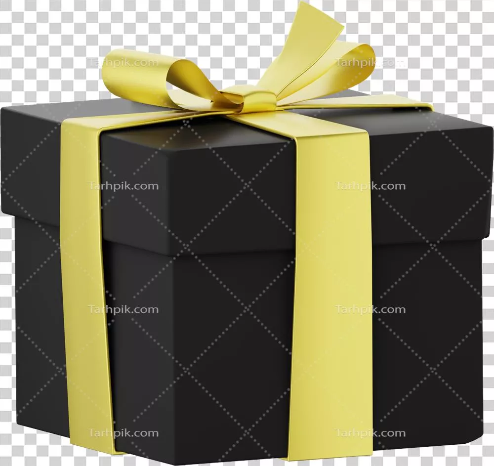 جعبه هدیه سیاه واقعی و غیرواقعی به صورت ایزوله شده