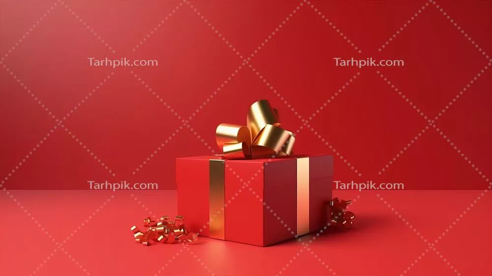 تصویرسازی جعبههای هدیه قرمز با استفاده از هوش مصنوعی و تکنیکهای تولیدی