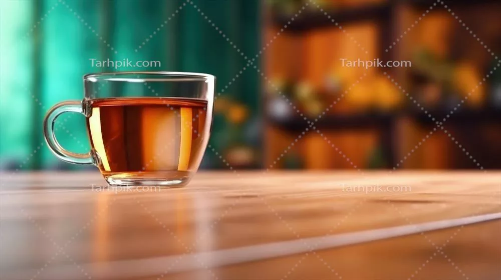 تصویرسازی کاسه شیشهای چای با استفاده از هوش مصنوعی در هنر دیجیتال