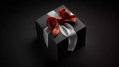 باکس هدیه لوکس با روبان، به‌طور دیجیتال طراحی‌شده توسط هوش مصنوعی