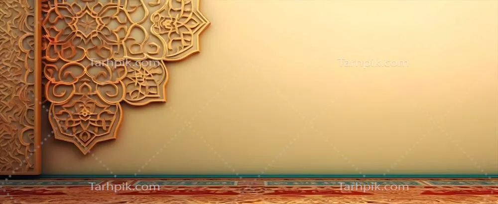 پس‌زمینه اسلامی طلایی جمعه رمضان با الگوی ماندالا - تولید شده با هوش مصنوعی