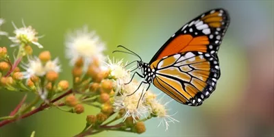 پسزمینه کاغذی طراحی شده با هوش مصنوعی با تصاویری از پروانهها