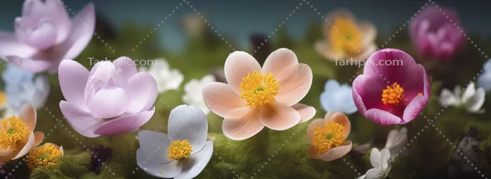 گل های رنگارنگ بهاری با استفاده از هوش مصنوعی تولیدی