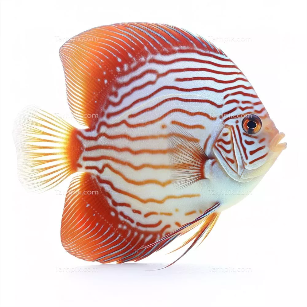 عکس ماهی دیسکس با پس‌زمینه سفید و طراحی هوش مصنوعی