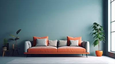 طراحی مدرن اتاق نشیمن با هنر تولیدی هوش مصنوعی