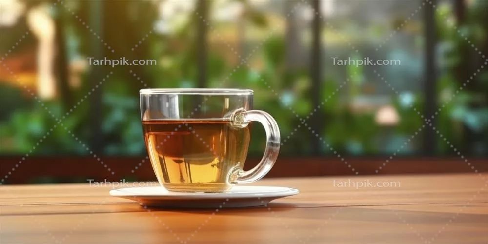 تصویرسازی هوش مصنوعی از یک فنجان شیشهای چای داغ و دلپذیر
