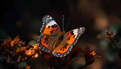 پروانه چند رنگ با الگوی زرد و سبز زنده تولید شده توسط یادگیری ماشین